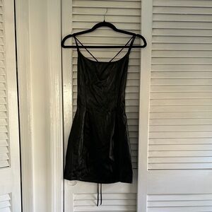 Lucy in the Sky Black Faux Leather Dress